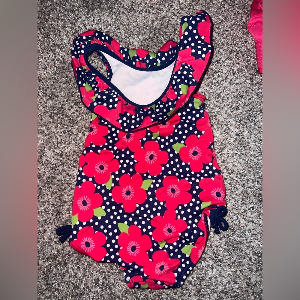Floral Polka Dot Baby Swimsuit